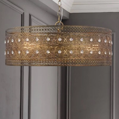 23.5" 3-Light Bryar Chandelier Brass/Crystal - River Of Goods - Image 2