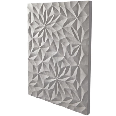 32" X 24" Wood Geometric Carved Wall Decor White - CosmoLiving By Cosmopolitan - Image 5