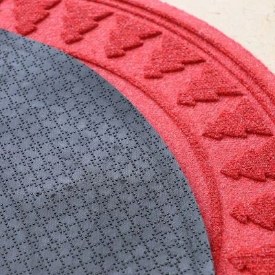 3' Aqua Shield Pine Tree Skirt Round Mat Solid Red - Bungalow Flooring - Image 3