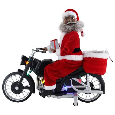 Mr. Christmas Animated LED Motorcycling Santa Musical Christmas Decoration - Image 5