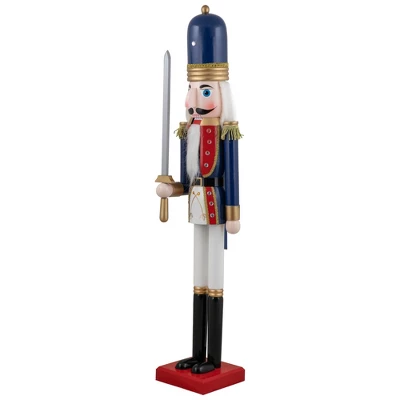 Northlight 48.25" Blue And White Christmas Nutcracker Soldier With Sword - Image 2