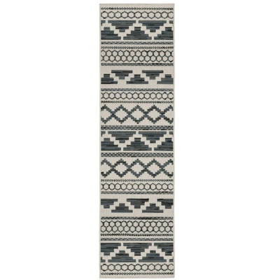 Trinity Geometric Patio Area Rug Beige/Blue - Captiv8e Designs - Image 12