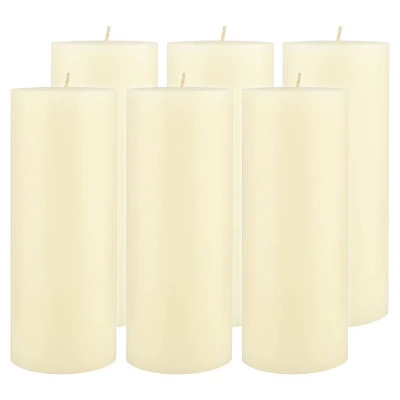 6pk Unscented Flat Top Smooth Pillar Candles Ivory - Stonebriar Collection - Image 10