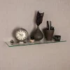 24" X 6" Glass Floating Shelf With Brackets Clear/Silver - Danya B.