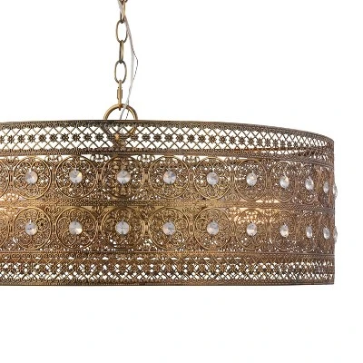 23.5" 3-Light Bryar Chandelier Brass/Crystal - River Of Goods - Image 9