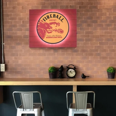 Fireball Whisky Vintage Metal Backlit LED Wall Sign - American Art Decor - Image 2