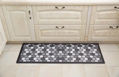 J&V TEXTILES 20" X 55" Oversized Cushioned Anti-Fatigue Kitchen Runner Mat (Geo)