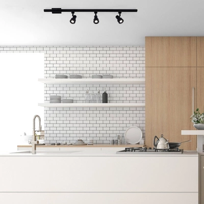 6.5" LED 3-Light Step Linear Track Pendant Black - Cresswell Lighting - Image 6