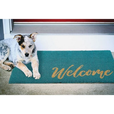 MDesign Entryway Doormat With Natural Fibers Decorative Script - Image 5