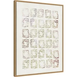 22" X 30" Dreamy Geo III By Aimee Wilson Framed Canvas Wall Art Light Brown - Amanti Art