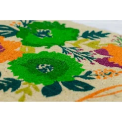 1'4" X 2'4" Unique Blooms Hello Indoor/Outdoor Coir Doormat - Entryways