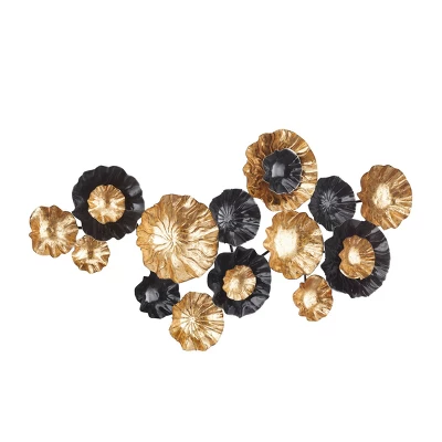 Metal Plate Wall Decor With Textured Pattern Gold - CosmoLiving By Cosmopolitan - Image 6