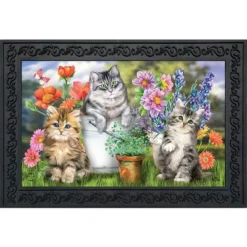 Garden Cats Spring Doormat Indoor Outdoor 30" X 18" Briarwood Lane