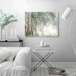 Americanflat Silver Leaves By PI Creative Art Unframed Canvas Wall Art