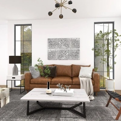 Metal Floral Wall Decor With Embossed Designs Set Of 3 Gray - Olivia & May - Image 7