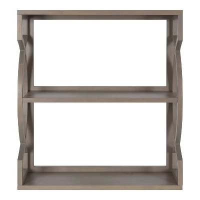 25" X 28" Raines Wood Decorative Wall Shelf Gray - Kate & Laurel All Things Decor