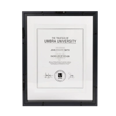 8.5" X 11" Matted To 11" X 14" Document Frame Black - Umbra - Image 7