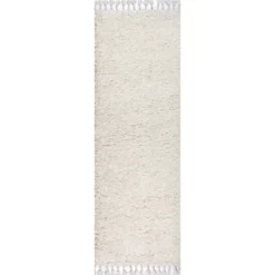 Merida Stacked Grid Shag Area Rug - JONATHAN Y