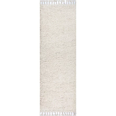 Merida Stacked Grid Shag Area Rug - JONATHAN Y