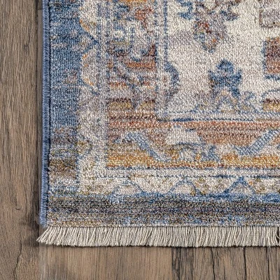 NuLOOM Addison Transitional Faded Medallion Fringe Area Rug - Image 4