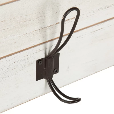 46.1" X 26" Wall Shelf With 5 Hooks White/Brown - Uniek - Image 2