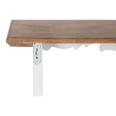 28" X 6" Abberly Wood Decorative Wall Shelf Rustic Brown - Kate & Laurel All Things Decor - Image 3