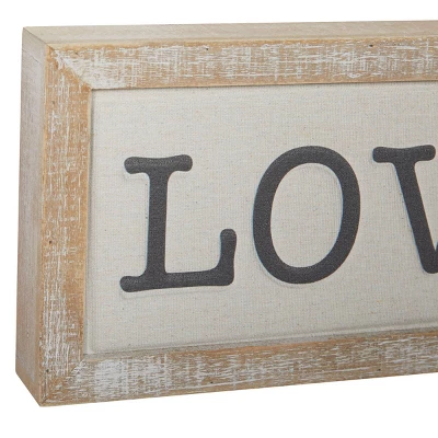 Wood Sign Love And Home Wall Decor Set Of 2 White - Olivia & May - Image 2