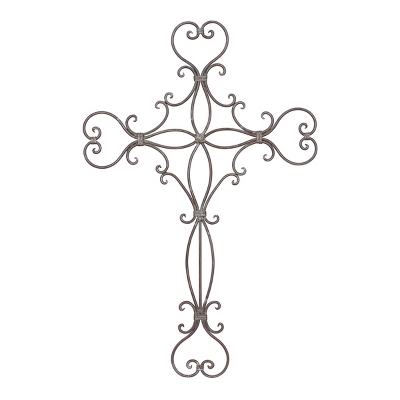 Metal Cross Scroll Wall Decor Black - Olivia & May