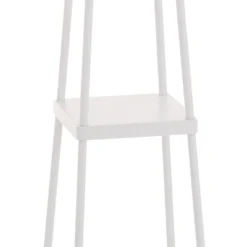 58" Etagere Floor Lamp With Shelves With Linen Shade White - Cresswell Lighting