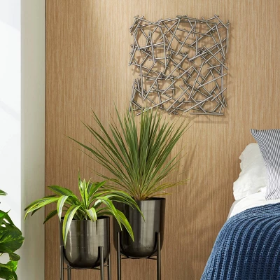 Metal Geometric Overlapping Lines Wall Decor Silver - CosmoLiving By Cosmopolitan - Image 8