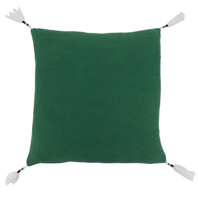 Saro Lifestyle Buffalo Plaid Trees Pillow - Poly Filled, 18" Square, Green