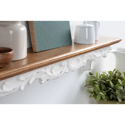 28" X 6" Abberly Wood Decorative Wall Shelf Rustic Brown - Kate & Laurel All Things Decor - Image 6