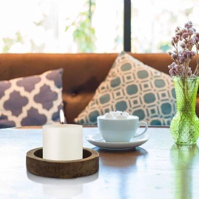 6pk Unscented Flat Top Smooth Pillar Candles White - Stonebriar Collection - Image 3