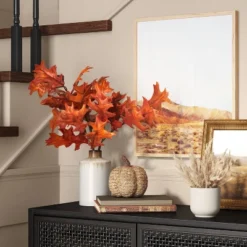 Oak Leaf Arrangement In Ceramic Pot - Thresholdâ„¢