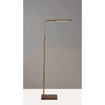 Reader Floor Lamp (Includes LED Light Bulb) Antique Brass - Adesso - Image 3