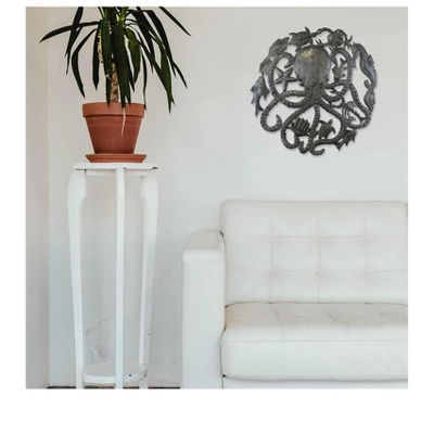 Global Crafts Grey Octopus & Sea Life Nautical Haitian Steel Drum Wall Art - Image 2