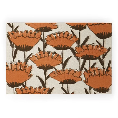 Alisa Galitsyna Red Hand Drawn Poppies Welcome Mat - Society6 - Image 6