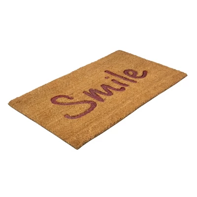 Northlight Natural Coir "Smile" Outdoor Rectangular Doormat 18" X 30" - Image 3