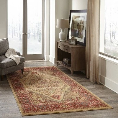 3'11"x5'7" Medallion Accent Rug Beige - Momeni - Image 2