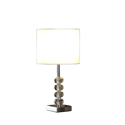 17.75" Olivia Prism Orb Crystal Table Lamp Silver - Ore International - Image 2