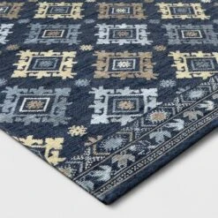 7'x10' Jacquard Woven Area Rug Indigo - Threshold™
