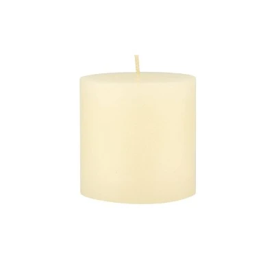 6pk Unscented Flat Top Smooth Pillar Candles Ivory - Stonebriar Collection - Image 2