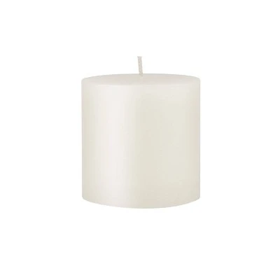 6pk Unscented Flat Top Smooth Pillar Candles White - Stonebriar Collection - Image 2
