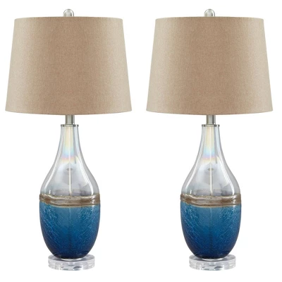 Set Of 2 Johanna Table Lamps Blue/Clear - Signature Design By Ashley - Image 2