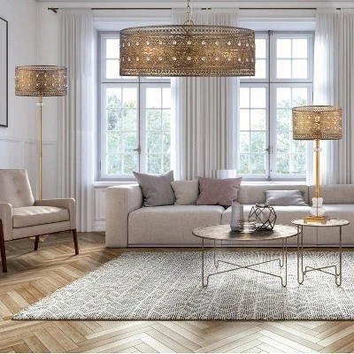 23.5" 3-Light Bryar Chandelier Brass/Crystal - River Of Goods - Image 3