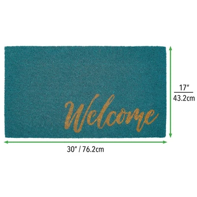 MDesign Entryway Doormat With Natural Fibers Decorative Script - Image 4