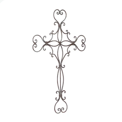 Metal Cross Scroll Wall Decor Black - Olivia & May - Image 2