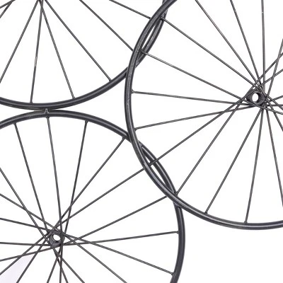 Metal Bike Wheels Wall Decor With Black Frame Black - Olivia & May - Image 3