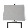 Logan Open Design Table Lamp With Fabric Shade Black/Gray - StyleCraft