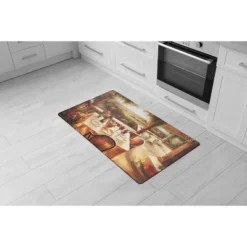 World Rug Gallery Village Restaurant Scenery Anti-fatigue Kitchen Mat